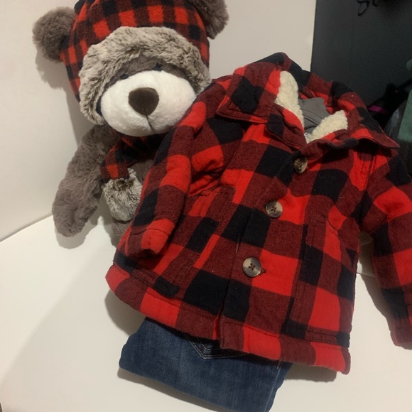 Cozy Red and Gray Kids Matching Set - Picture 11 of 13